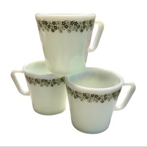 Pyrex Corelle Corning Set of 3 Springtime Blossom (aka “Crazy Daisy” Mugs